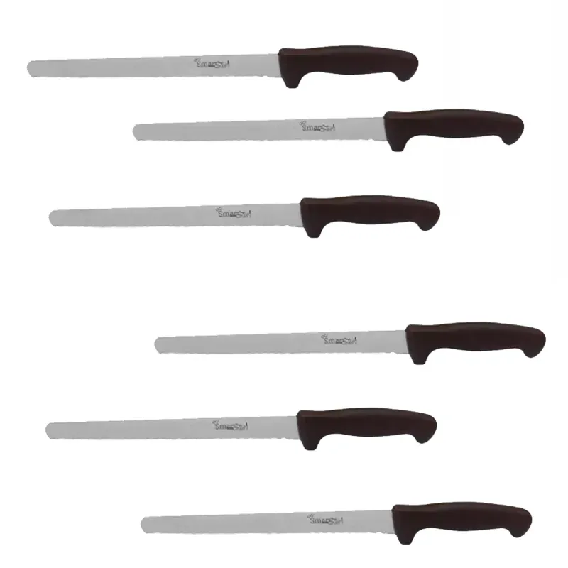Smart Chef (AS01802-05) Stainless Steel Bread Knife (Slim), 14 Inch Blade (6 pcs) for Slicing Breads