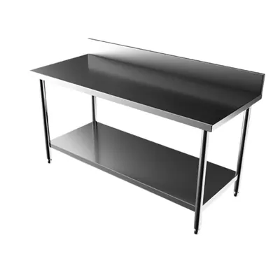 AAYAS INTERNATIONAL Food Prep and Commercial Kitchen Work Table with Under Shelf and 4 Inch Backsplash(72 x 24 x 34 Inch)