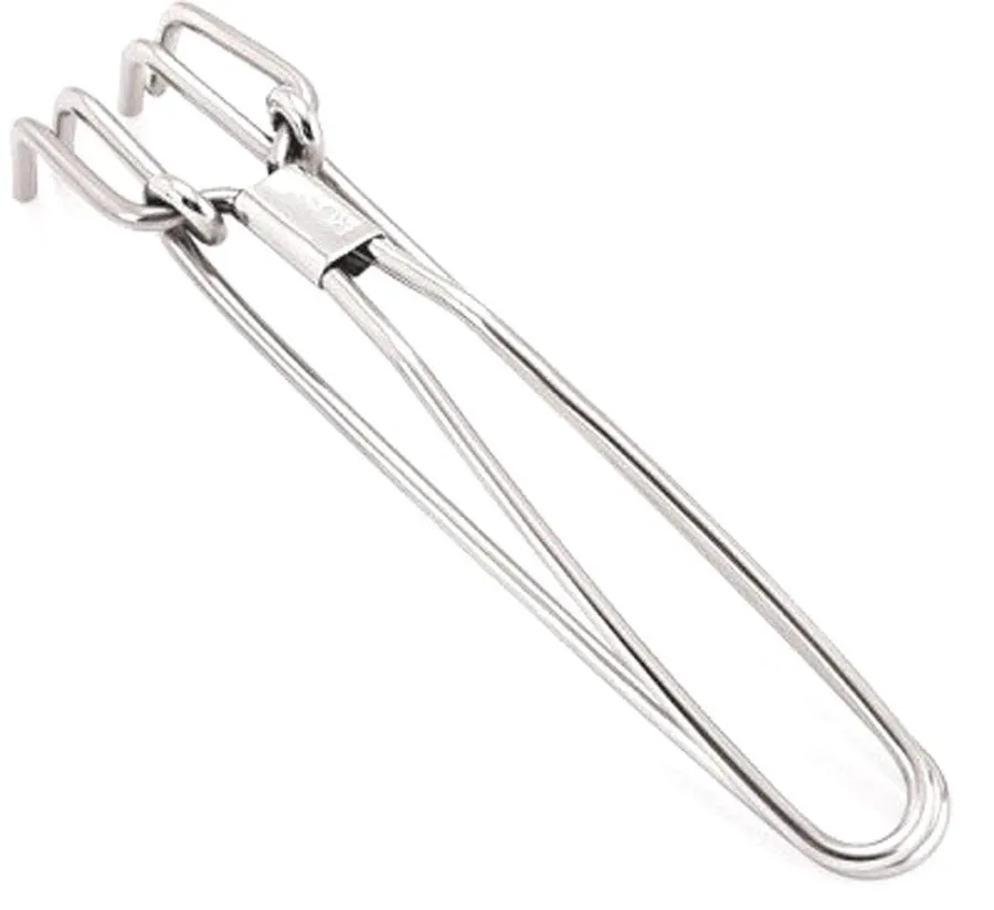 RINKLE TRENDZ Stainless Steel Wire Tong Pakkad, Sansi Sandasi Hot Utensil Holder Grip for Kadhai, Bowls & Cookware