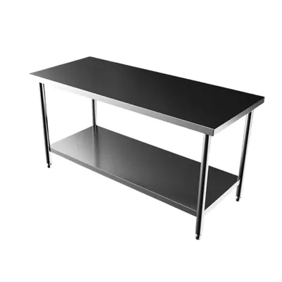 AAYAS INTERNATIONAL Food Prep & Commercial Utility Work Table with Under Shelf and Wire-Drawing Finish(72 x 24 x 34 Inch)