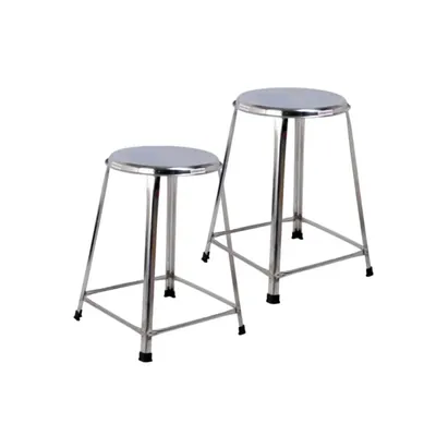 Lifetime 24 Inch Round Shape Stainless Steel Stool For Home, Hospital, Hotel & Restaurants, Multipurpose Stool, Pack Of 10