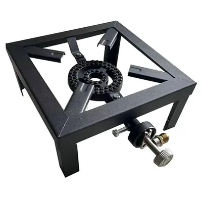 Alloy Steel Square Shaped Stove Chulha with Jodhpuri Burner Ideal for Both Domestic and Commercial Use