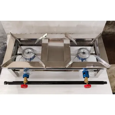 10 x 24 Inch Stove Chulha with 2 Burner for Cooking Purposes