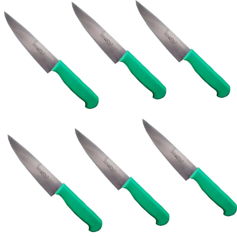 Smart Chef AS00307-01 Stainless Steel Boning Knife (6pcs), 5 Inch Straight Blade for Removing Bone from Meat and Fish