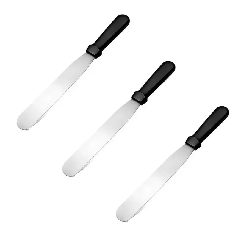 Smart Chef HS30103 Pallet Knives 3pcs, Strainght 10-Inch Blade Length, Spatula Set for Cake Decorating, Icing