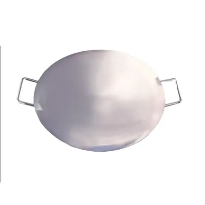 Mira Steels Commercial 5 mm Round Tawa Platter of 14 Inch Diameter, Stainless Steel Body, for Catering Purpose