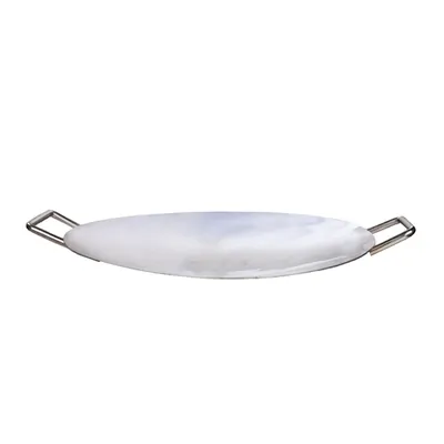 Mira Steels Commercial 5 mm Round Tawa Platter of 16 Inch Diameter, Stainless Steel Body, for Catering Purpose