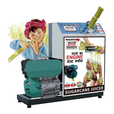 MICROACTIVE Shakti Model Sugarcane Juice Machine Without Petrol Engine, Stainless Steel Body and 3 Rollers