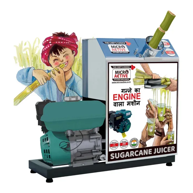 MICROACTIVE Shakti Model Sugarcane Juice Machine Without Petrol Engine, Stainless Steel Body and 3 Rollers