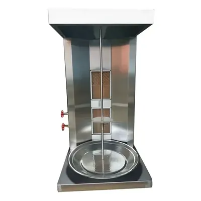 Double Burner SS Table Top Gas Shawarma Machine with 10 kg Meat Holding Capacity