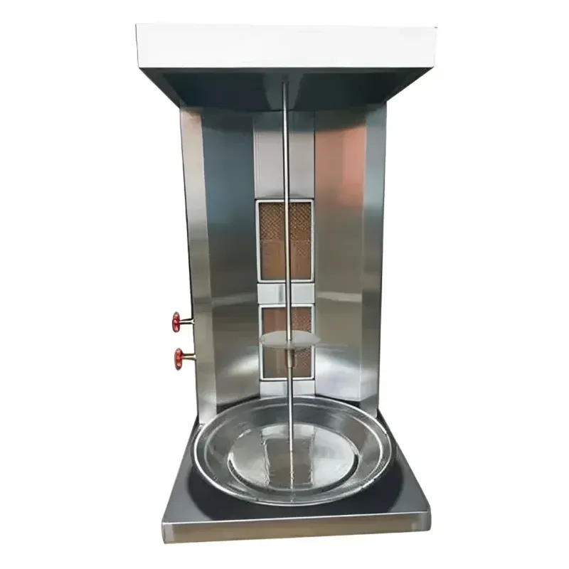 Double Burner SS Table Top Gas Shawarma Machine with 10 kg Meat Holding Capacity