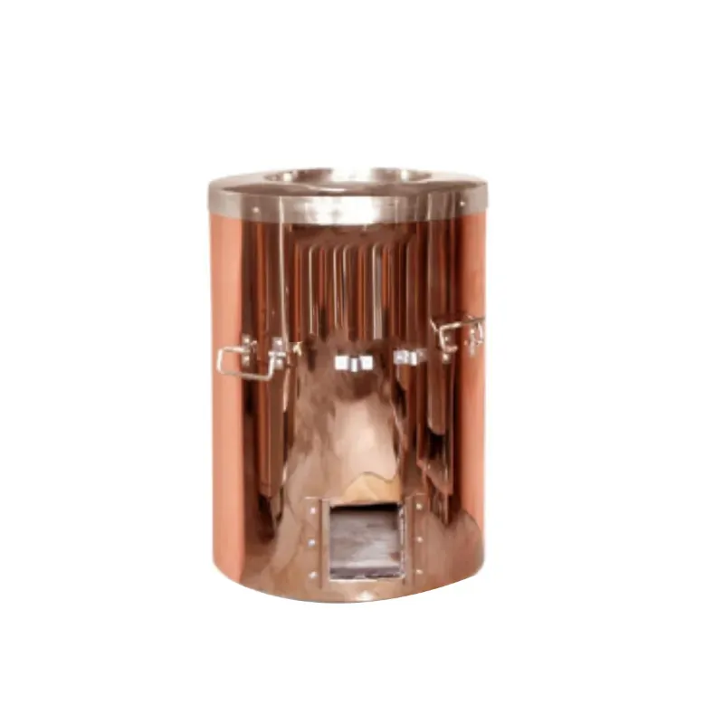 Rose Copper Plated Charcoal Tandoor of 20 x 29 Inch Size, Stainless Steel Material with Accessories