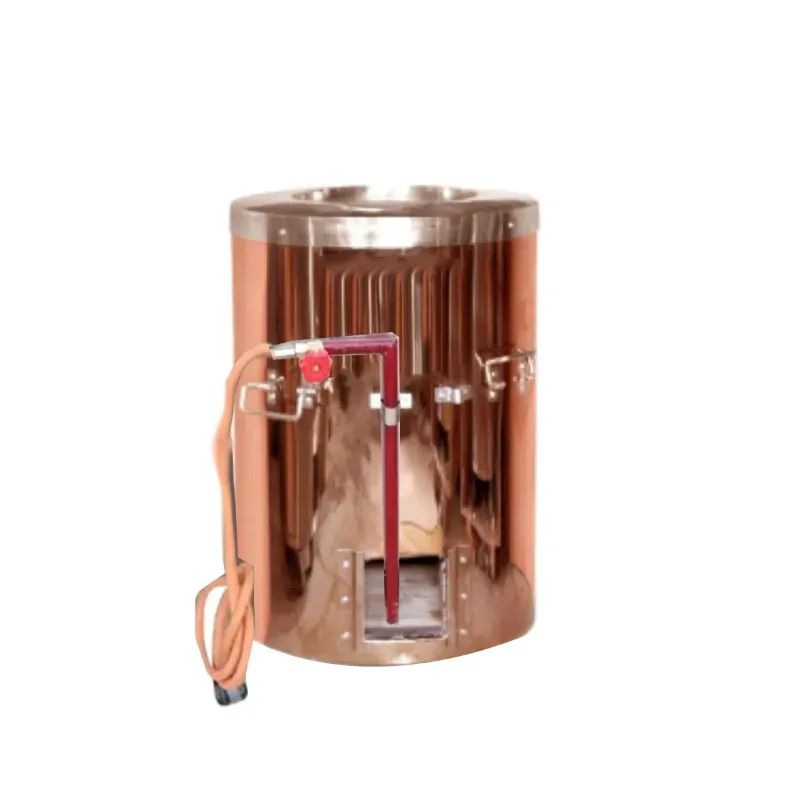 Rose Copper Plated Gas Tandoor of 20 x 29 Inch Size, Stainless Steel Material with Accessories