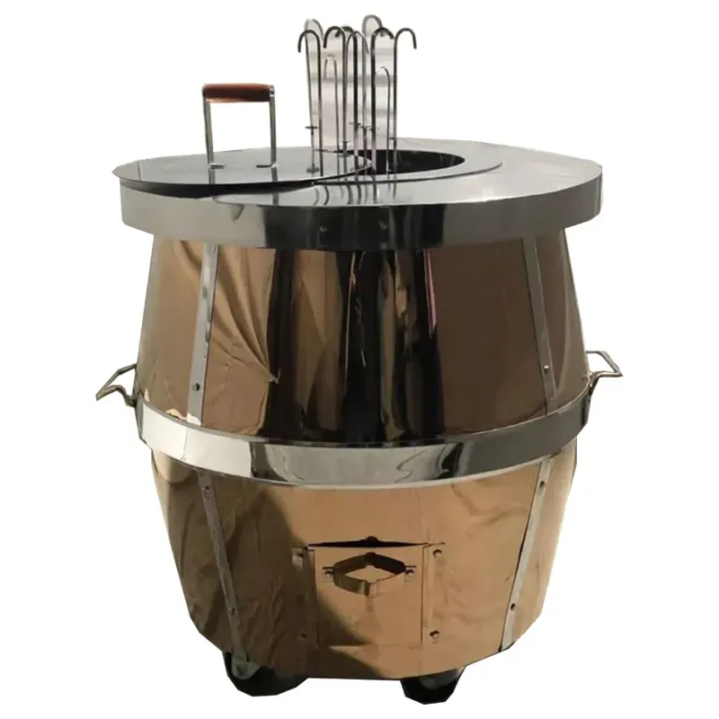 Rose Copper Plated Charcoal Tandoor of 20 x 20 Inch Size, Stainless Steel Material with Accessories