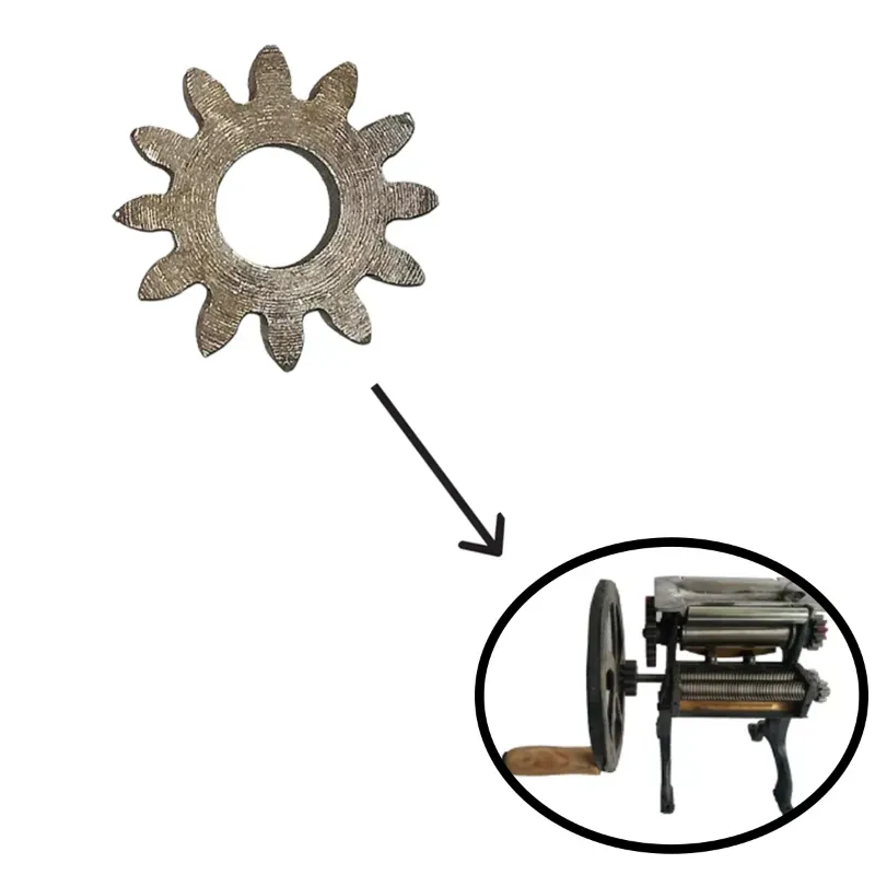 12 Teeth Mild Steel Gear (small) for hand Operated 6-inch Noodle Making Machine With Stainless Steel Roller