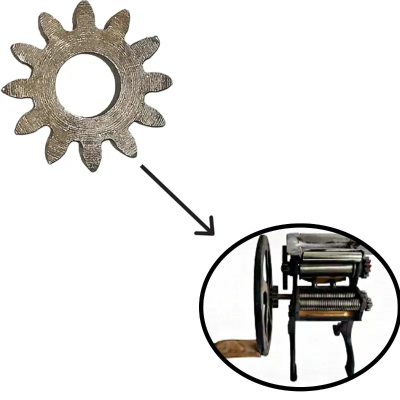 12 Teeth Mild Steel Gear (small) for Hand Operated 4.75 Inch Noodles/Momos Roti (Skin) Maker, 12 kg/Hr