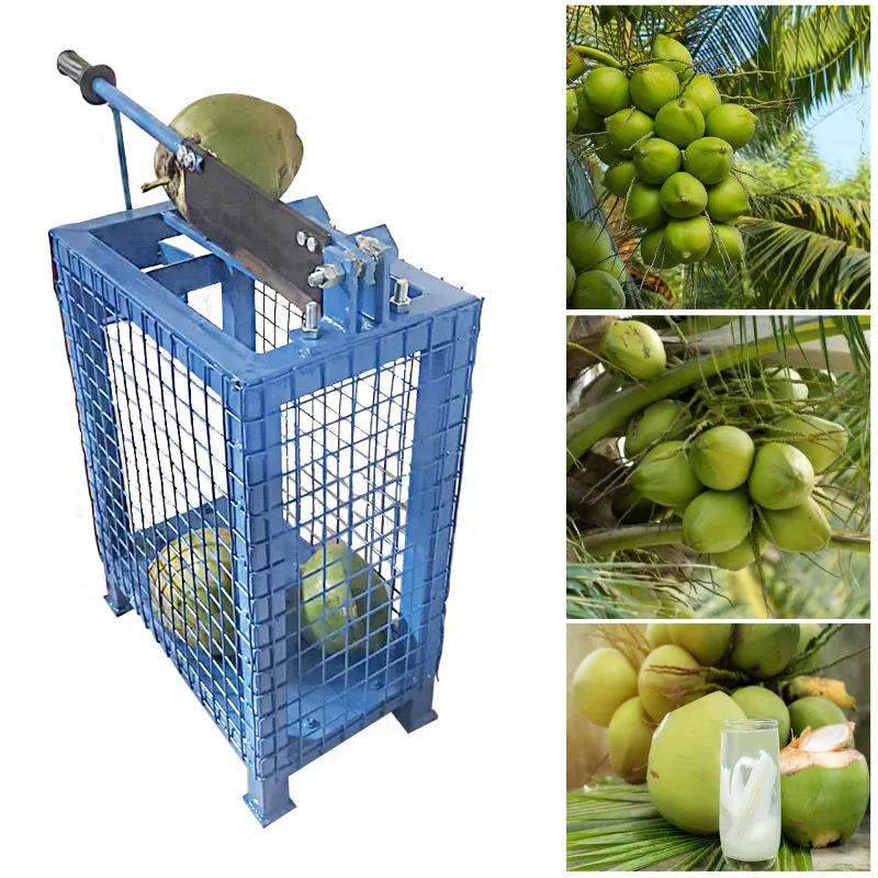 Manually Operated Tender Coconut Cutting Machine with Mesh, 400 x 280 x 630 mm, Steel