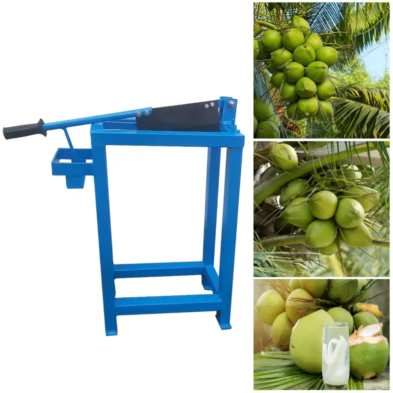 Manually Operated Tender Coconut Cutting Machine with Stand, 400 x 280 x 630 mm, Steel