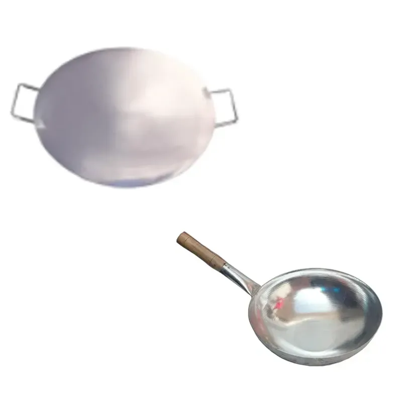 Mira Steels Combo of 14 Inch Thai Wok and 12 Inch Round Tawa Platter With Stainless Steel Body