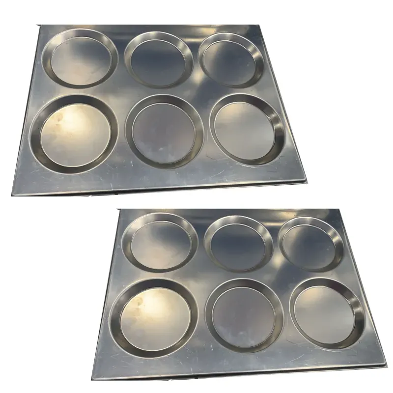 Pack of 2 Stainless Steel 6 Cavity Thatte Idli Tray, 40 x 30 cm