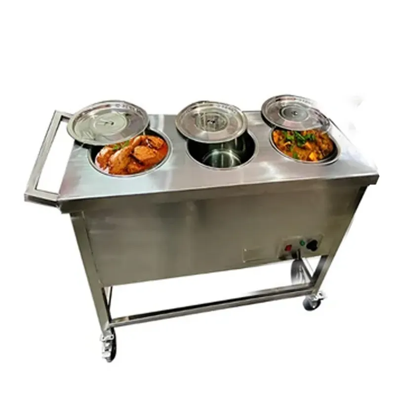 Heavy Duty 3 Pot Electric Bain Marie 4 kW With 60 Litre Capacity and Stainless Steel Body
