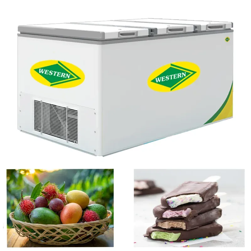 WESTERN 722 Litre Triple Door Convertible Hard Top Chest/Deep Freezer, D875H325 for Ice Cream and Beverages
