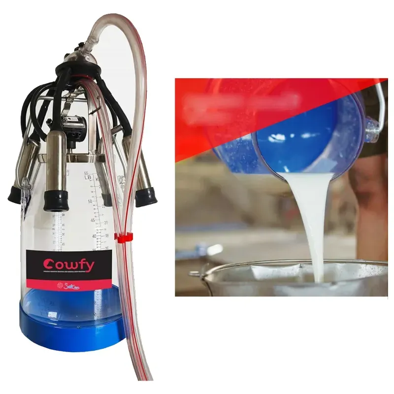 COWFY 25 Litre Transparent Milking Machine Bucket With Cluster and Pulsator