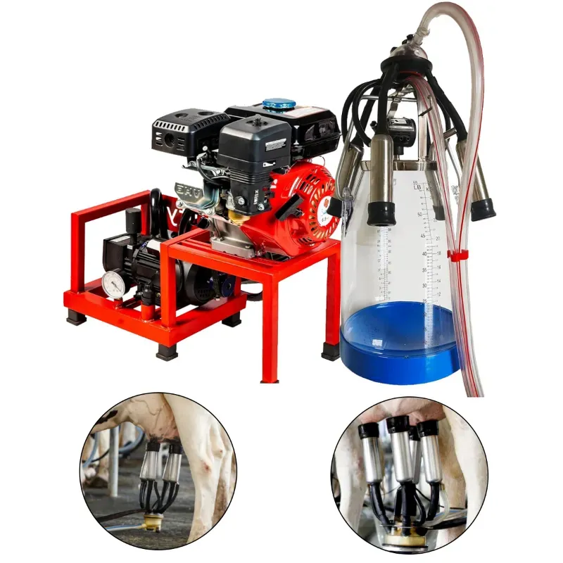 COWFY Dual Power Milking Machine With 200-230 LPM Pump, 0.5 HP Motor, 6.5 HP Engine & 25 Litre Transparent Bucket