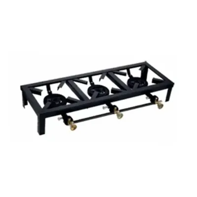 42 x 10 x 5 Inch Jodhpuri Triple Burner Gas Bhatti Ideal for Both Domestic and Commercial Use