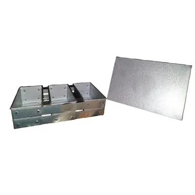 Aluminum 3 x 7 x 3 Inch Triple Bread Mould With Dhakkan Lid and 200 gram Capacity (Each)(Pack-1 Pc)
