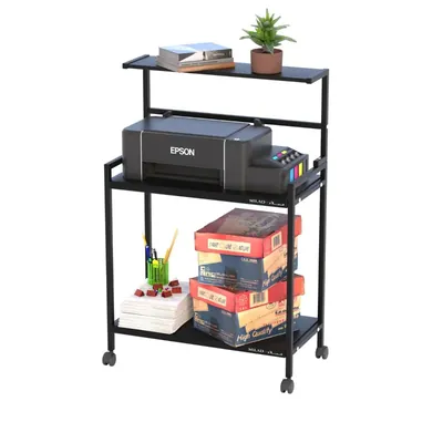 Heavy Duty 3-Tier Rolling Trolley with Wheels & Top Rack For Multi Purpose Use