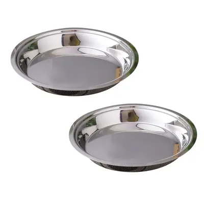 Mira Steels Steel (Pack of 2) SS 28 Inch Parat for Dough Kneading Purpose