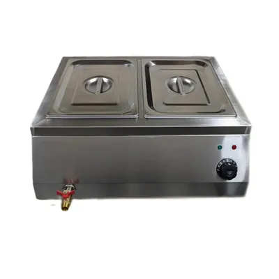 Premium 2 Pot 9 Litre 1/2 Electric Operated Bain Marie with 6 Inch Depth