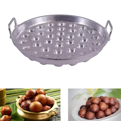 Malabar Aluminium Unniyappam Big Size kadai with handle (Chatti, Appam, Panniyaram, Paniyarrakal, guntapongadalu/appam)37 Pit