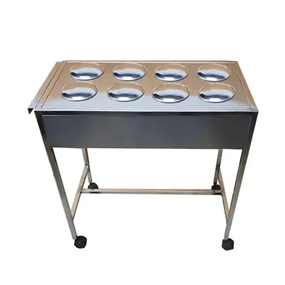 Commercial 8 Containers Stainless Steel Masala Trolley