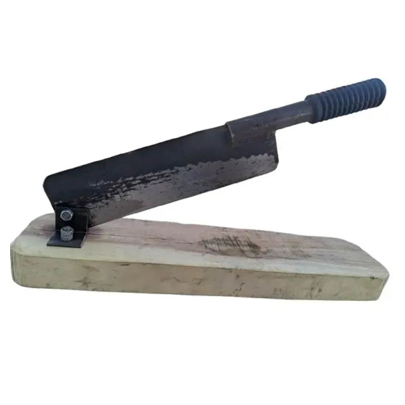 Heavy Duty Raw Vegetables Cutter with Stainless Steel Blade & Solid Wooden Base for Fast Home Kitchen Chopping