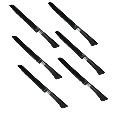 Smart Chef YB06A Stainless Steel Vegetable Design Knife (6pcs), 6 Inch Razor Sharp Flat Blade for Chopping, Dicing
