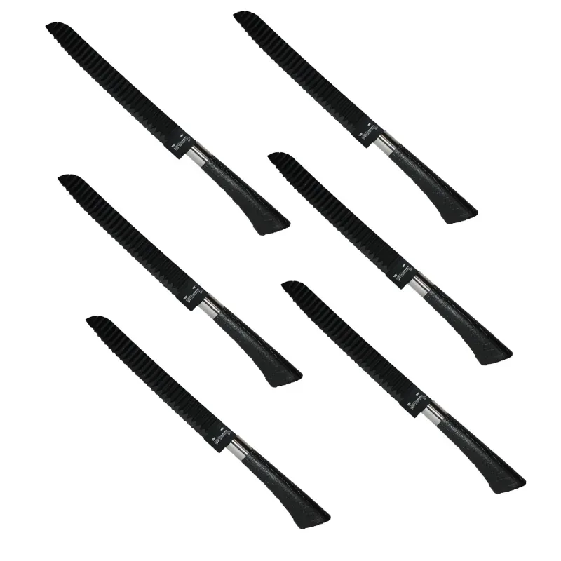 Smart Chef YB06A Stainless Steel Vegetable Design Knife (6pcs), 6 Inch Razor Sharp Flat Blade for Chopping, Dicing