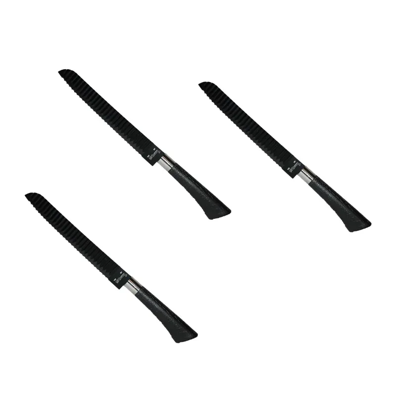 Smart Chef YB08A Stainless Steel Vegetable Design Knife (3pcs), 8 Inch Razor Sharp Flat Blade for Chopping, Dicing