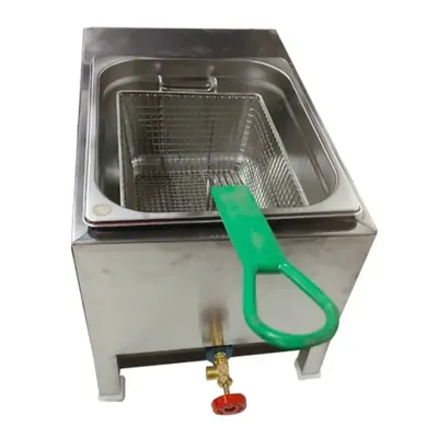 Commercial 8 Litre Gas Operated Deep Fryer with Basket, SS Body