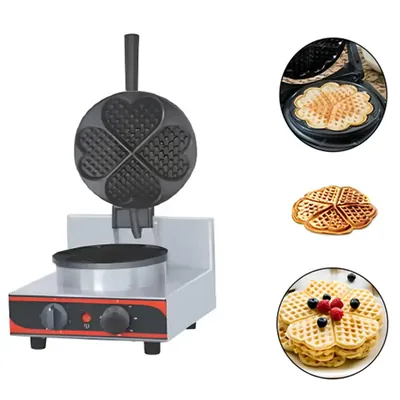 AKASA HWM 7 Heart Stainless Steel Waffle Maker Machine 3 Inch, 1000 W