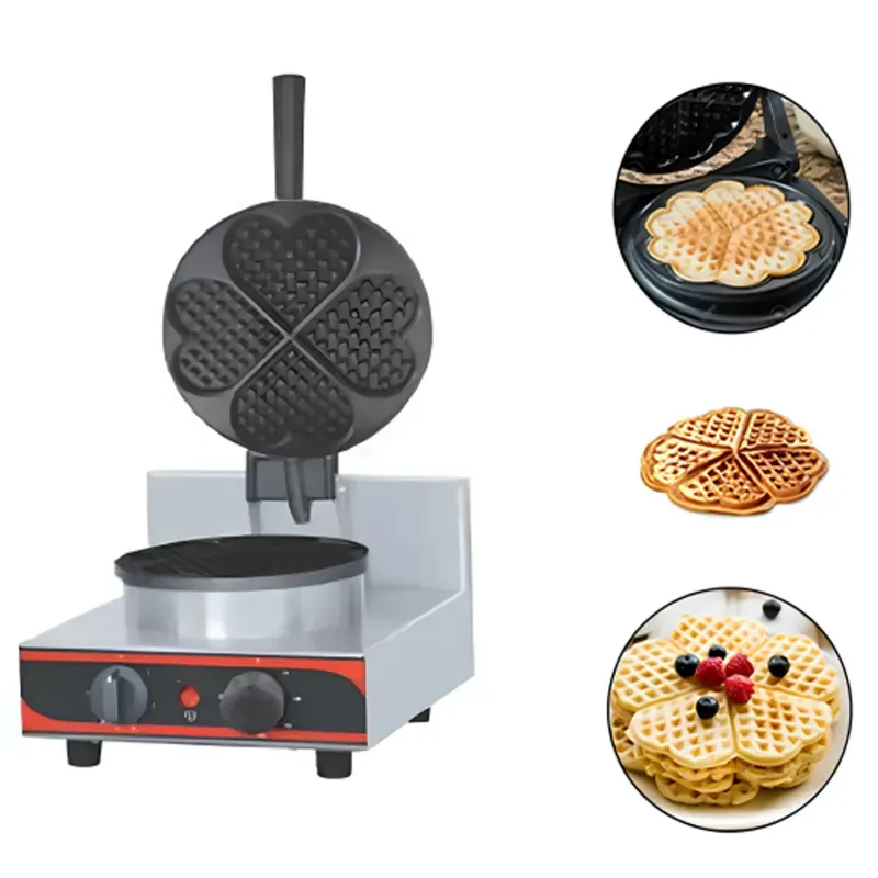 AKASA HWM 7 Heart Stainless Steel Waffle Maker Machine 3 Inch, 1000 W