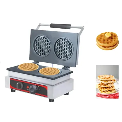 AKASA WM 24 Circular Waffle Maker Machine, 4 Inch, 2 Waffles, 1600 W