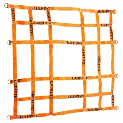 LASHTITE 800 kg Industrial Heavy Duty Polyester Webbing Cargo & Cow Lifting Net with D-Rings