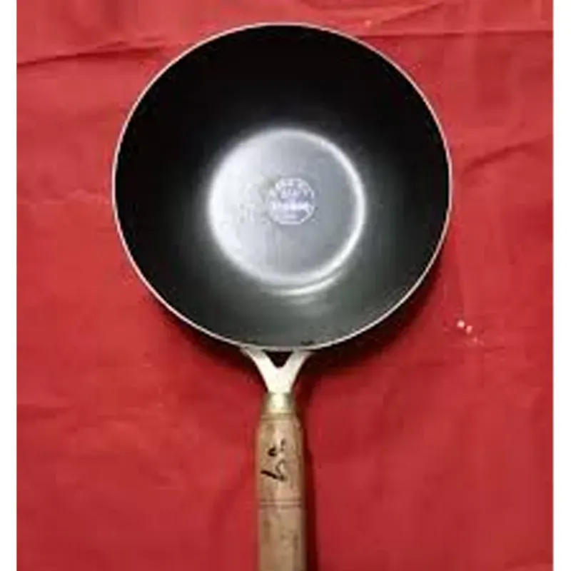 SBWG Wok Iron Frying Pan for Multipurpose Use with Wooden Handle (Size-10 Inch)