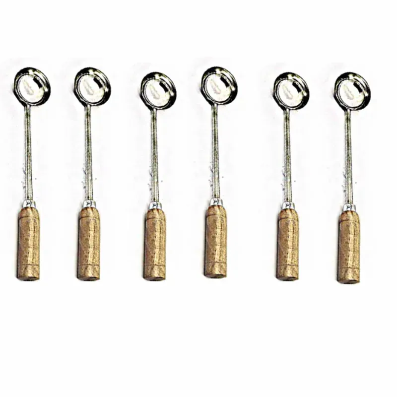 Mira Steels Steel 9 No Ladle with 7 Inch Dia and Wooden Handle (Pack of 6)