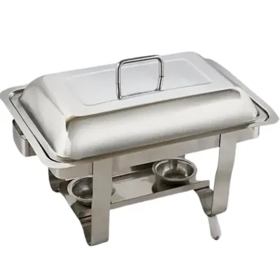 Rectangle Shape 8 Litre Chafing Dish, Stainless Steel Body