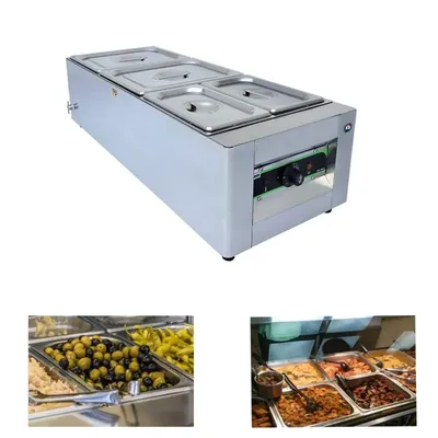 ADORMA BM 24, (2 x 8 L, 2 x 4 L) 24 Litre Bain Marie 4 Pot, 1200 W, Stainless Steel 304 water tank