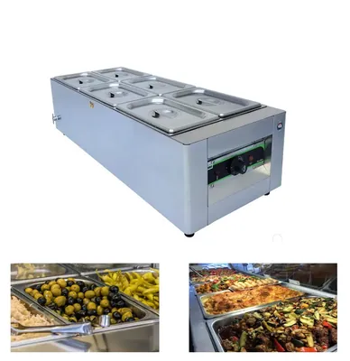 ADORMA BM 24,(6 x 4 L) 24 Litre Bain Marie 6 Pot, 1200 W Stainless Steel 304 water tank