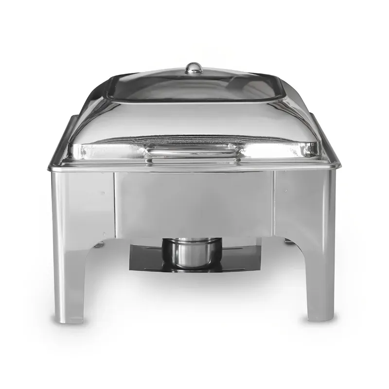 Malabar Buffet Food Warmer with Fuel Based and Glass Lid, 6 Litre Capacity